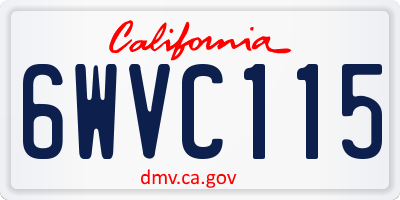 CA license plate 6WVC115