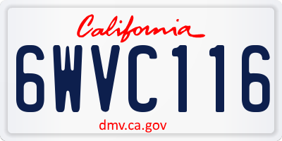 CA license plate 6WVC116