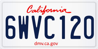 CA license plate 6WVC120