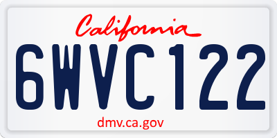CA license plate 6WVC122