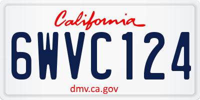 CA license plate 6WVC124