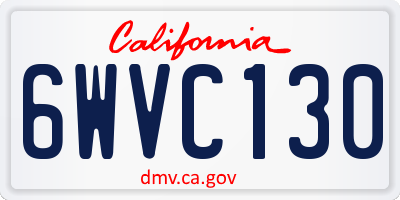 CA license plate 6WVC130