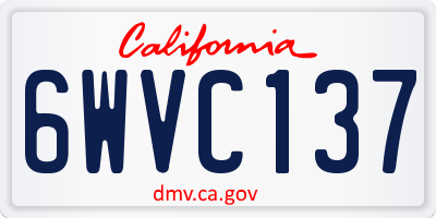 CA license plate 6WVC137