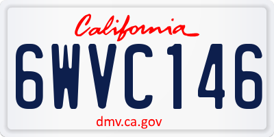 CA license plate 6WVC146