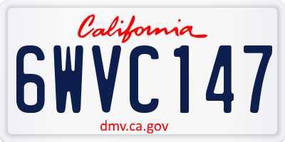 CA license plate 6WVC147