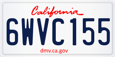 CA license plate 6WVC155