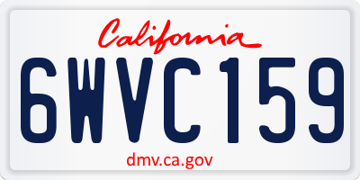CA license plate 6WVC159