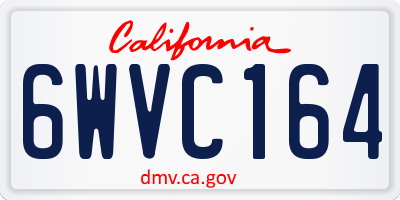 CA license plate 6WVC164