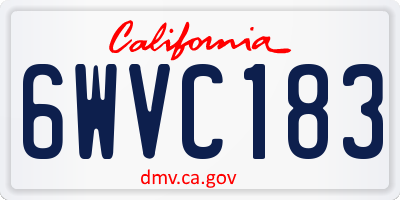 CA license plate 6WVC183