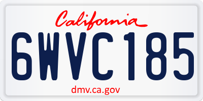 CA license plate 6WVC185