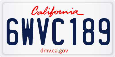 CA license plate 6WVC189