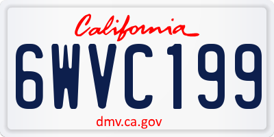 CA license plate 6WVC199