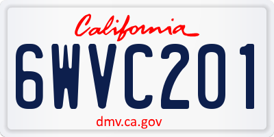 CA license plate 6WVC201
