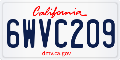 CA license plate 6WVC209