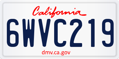 CA license plate 6WVC219