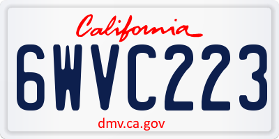 CA license plate 6WVC223