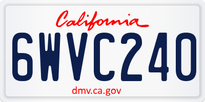 CA license plate 6WVC240