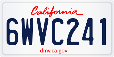 CA license plate 6WVC241