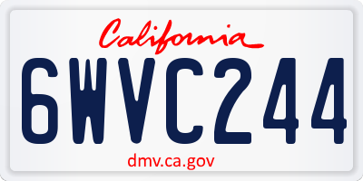 CA license plate 6WVC244