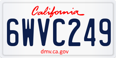 CA license plate 6WVC249