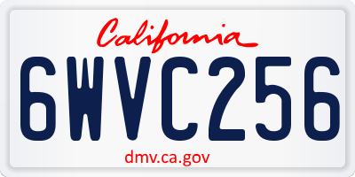 CA license plate 6WVC256