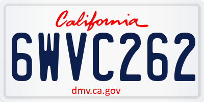 CA license plate 6WVC262