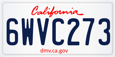 CA license plate 6WVC273