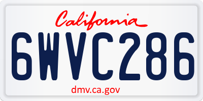 CA license plate 6WVC286