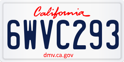 CA license plate 6WVC293