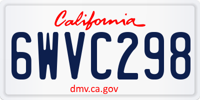 CA license plate 6WVC298