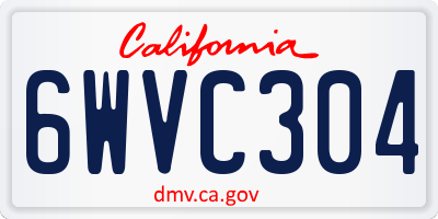 CA license plate 6WVC304