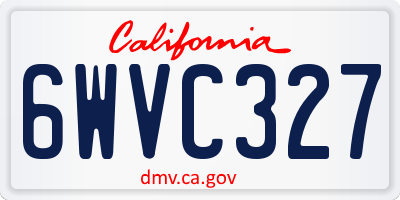 CA license plate 6WVC327