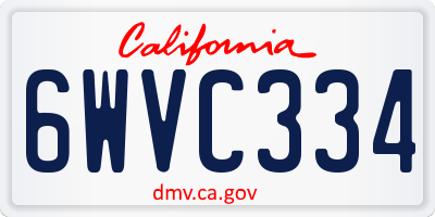CA license plate 6WVC334