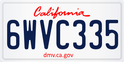 CA license plate 6WVC335
