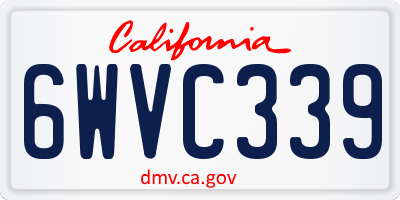 CA license plate 6WVC339