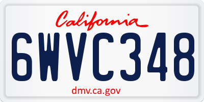 CA license plate 6WVC348