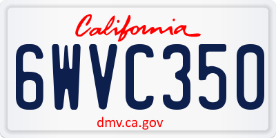 CA license plate 6WVC350