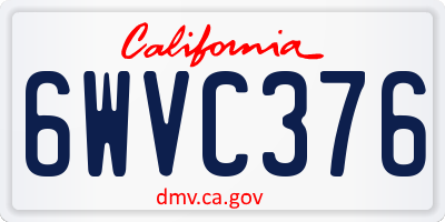 CA license plate 6WVC376