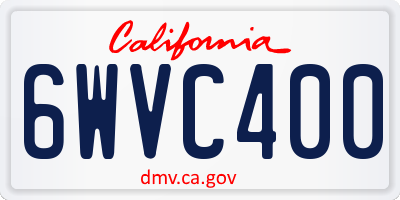 CA license plate 6WVC400