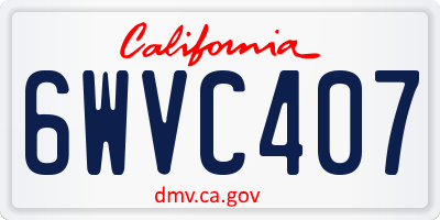 CA license plate 6WVC407