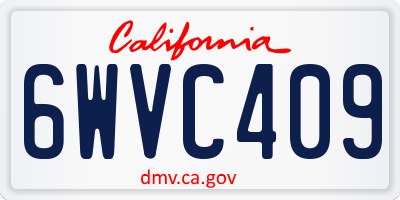 CA license plate 6WVC409