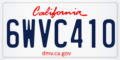 CA license plate 6WVC410