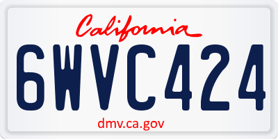 CA license plate 6WVC424
