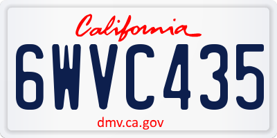 CA license plate 6WVC435