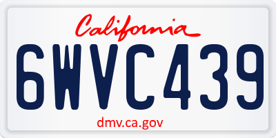 CA license plate 6WVC439