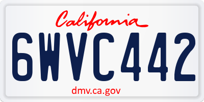 CA license plate 6WVC442