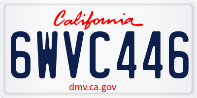 CA license plate 6WVC446