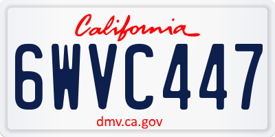 CA license plate 6WVC447