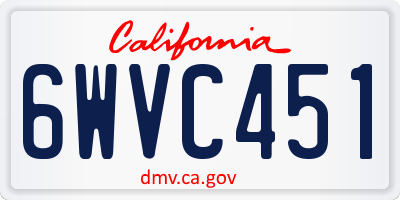 CA license plate 6WVC451