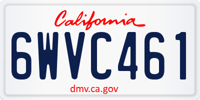 CA license plate 6WVC461